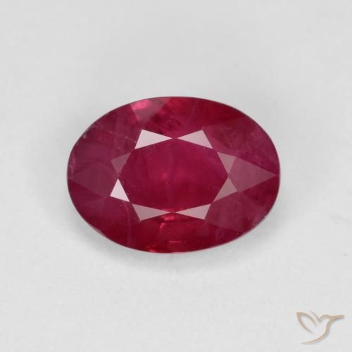 1.04ct Натуральный Medium Dark-Red Рубин, Овал, VS-SI