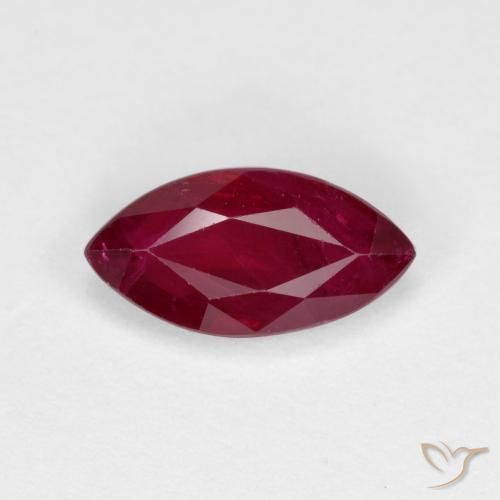 1.06ct Натуральный Темно-красный Рубин, Маркиза, VS-SI