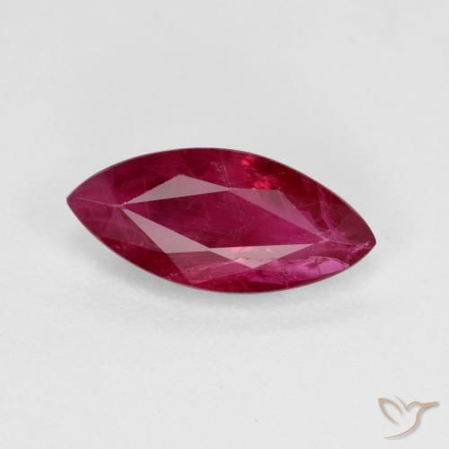 1.20ct Натуральный Темно-красный Рубин, Маркиза, VS-SI