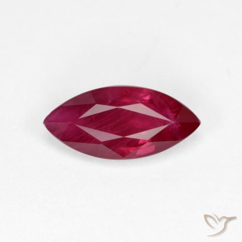 1.10ct Натуральный Темно-красный Рубин, Маркиза, VS-SI