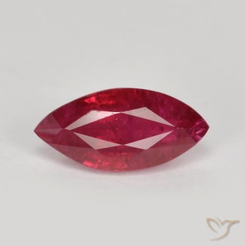 1.04ct Натуральный Темно-красный Рубин, Маркиза, VS-SI