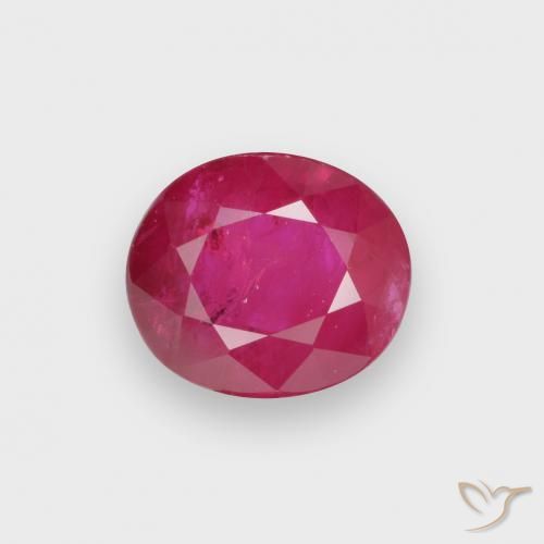 1.00ct Натуральный Светло-красный Рубин, Овал, VS-SI
