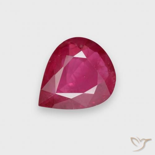 0.84ct Натуральный Светло-красный Рубин, Форма груши, VS-SI