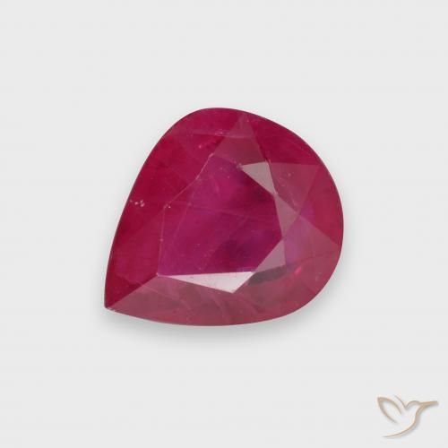 1.73ct Натуральный Средний красный Рубин, Форма груши, VS-SI