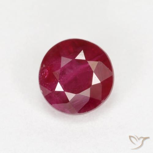 0.49ct Натуральный Темно-красный Рубин, Круглый, SI