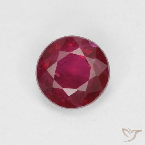 0.34ct Натуральный Темно-красный Рубин, Круглый, SI