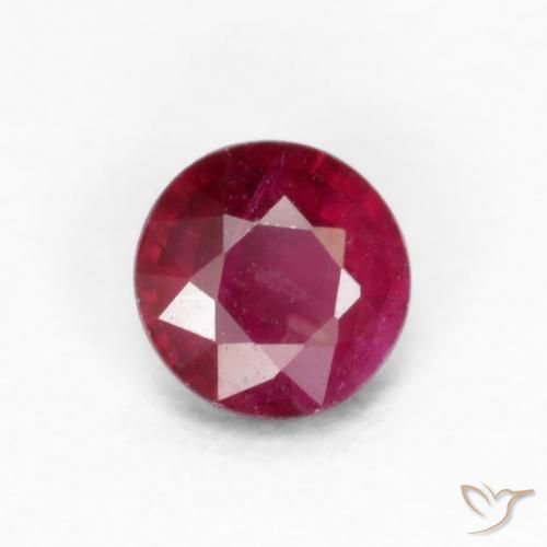 0.25ct Натуральный Темно-красное вино Рубин, Круглый, Чистота VS