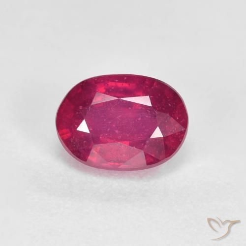 1.36ct Натуральный Средне-темно-красный Рубин, Овал, Чистота VS