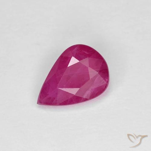 0.86ct Натуральный Средний красный Рубин, Форма груши, Чистота VS