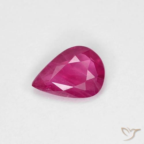 0.73ct Натуральный Красновато-розовый Рубин, Форма груши, Чистота VS
