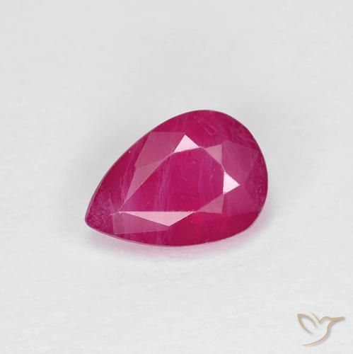 0.86ct Натуральный Красновато-розовый Рубин, Форма груши, Чистота VS