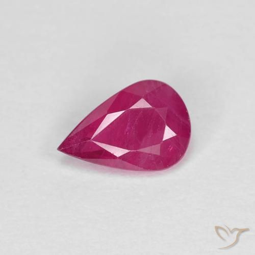 0.70ct Натуральный Красновато-розовый Рубин, Форма груши, Чистота VS
