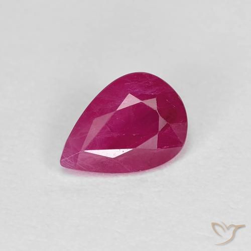 0.95ct Натуральный Средний красный Рубин, Форма груши, Чистота VS