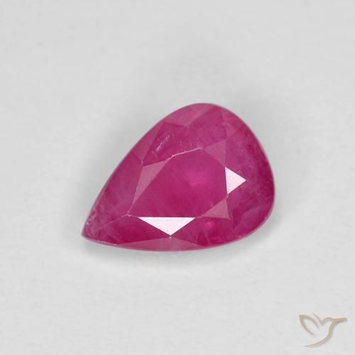 0.78ct Натуральный Розовато-красный Рубин, Форма груши, Чистота VS