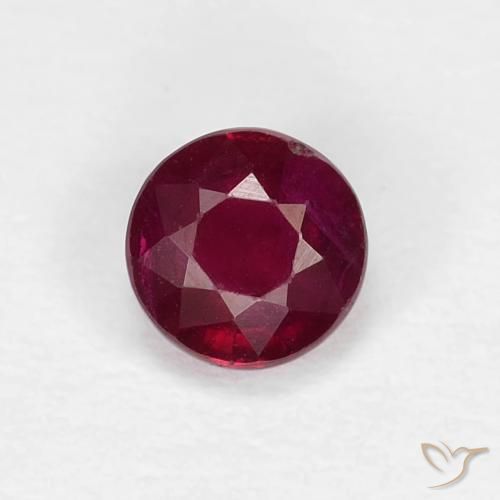 0.44ct Натуральный Красное вино Рубин, Круглый, Чистота VS