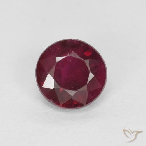0.34ct Натуральный Красное вино Рубин, Круглый, Чистота VS