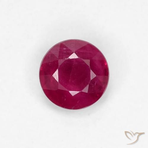0.34ct Натуральный Темно-красное вино Рубин, Круглый, VS-SI
