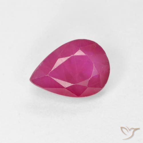 0.99ct Натуральный Красновато-розовый Рубин, Форма груши, VS-SI