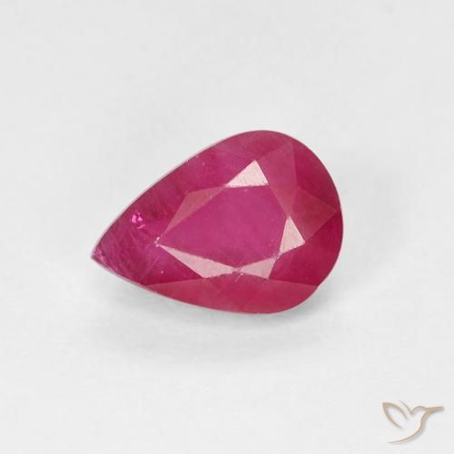 0.96ct Натуральный Розовато-красный Рубин, Форма груши, VS-SI