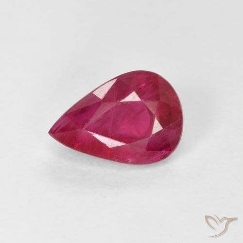 0.92ct Натуральный Розовато-красный Рубин, Форма груши, VS-SI