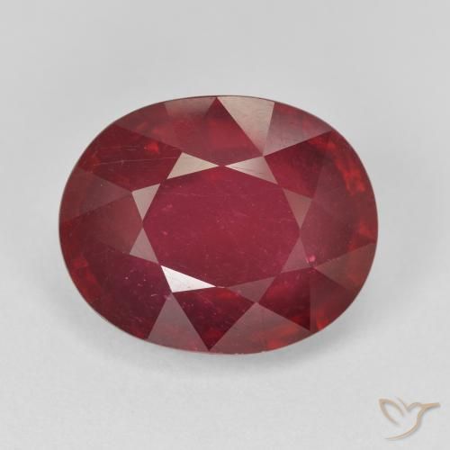 10.38ct Натуральный Темно-красный Рубин, Овал, Чистота VS