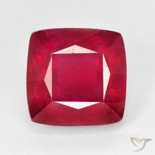 7.35ct Натуральный Красный Рубин, Подушка, Чистота VS