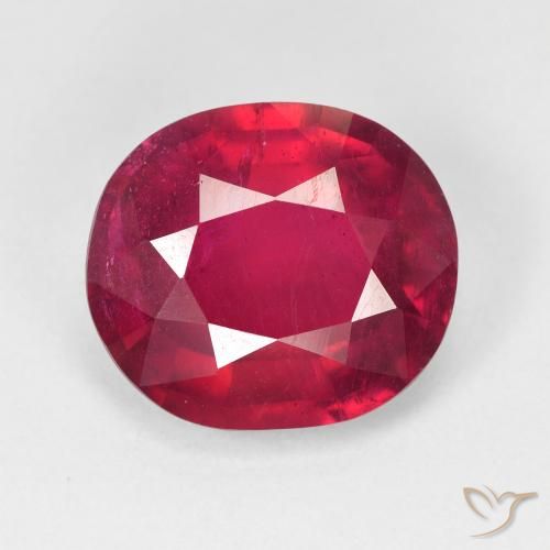 8.60ct Натуральный Средний красный Рубин, Овал, Чистота VS