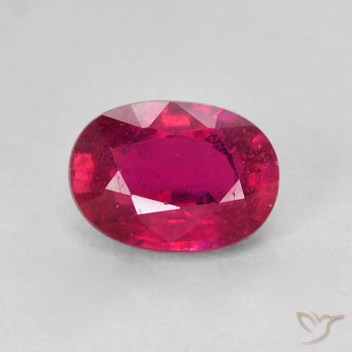 1.53ct Натуральный Малиново-красный Рубин, Овал, Чистота VS