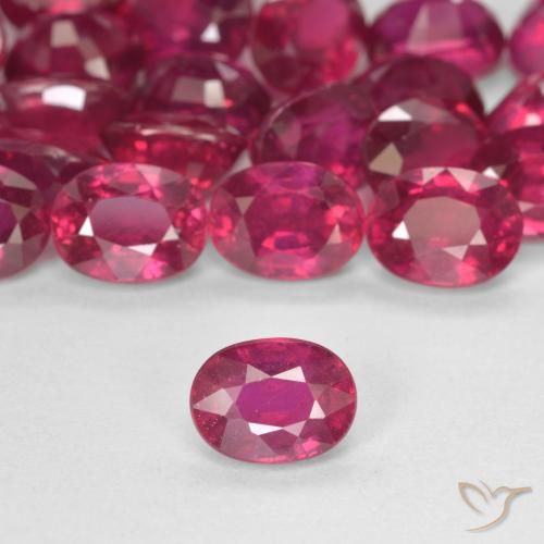 2.03ct Натуральный Глубокий красновато-розовый Рубин, Овал, Чистота VS