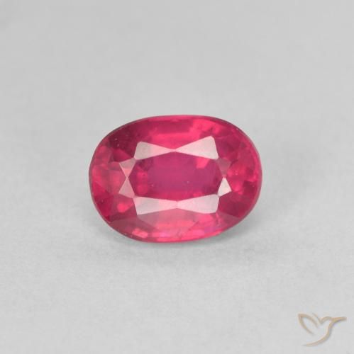 1.23ct Натуральный Красновато-розовый Рубин, Овал, Чистота VS