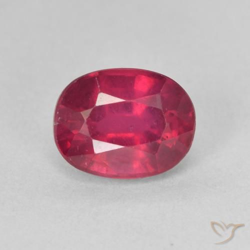2.14ct Натуральный Глубокий красновато-розовый Рубин, Овал, Чистота VS