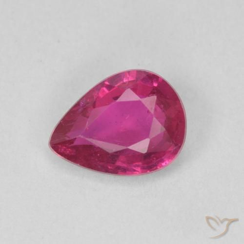 0.81ct Натуральный Светло-красный Рубин, Форма груши, SI