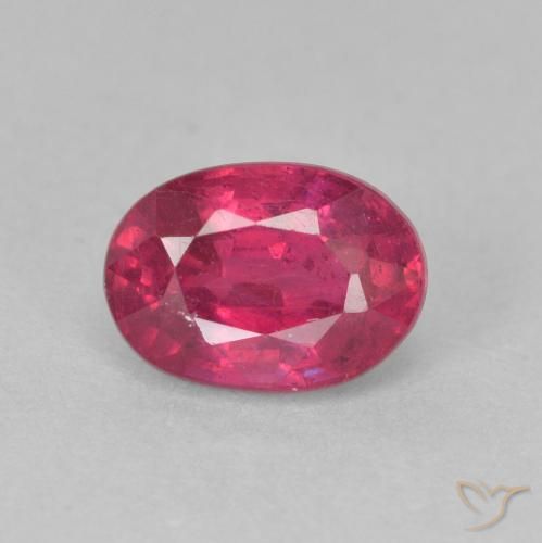 1.30ct Натуральный Светло-красный Рубин, Овал, VS-SI