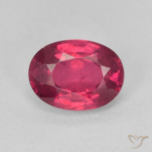 1.87ct Натуральный Глубокий красновато-розовый Рубин, Овал, Чистота VS