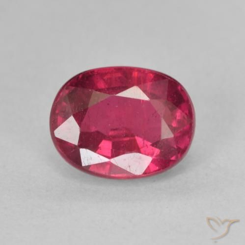 1.93ct Натуральный Глубокий красновато-розовый Рубин, Овал, Чистота VS
