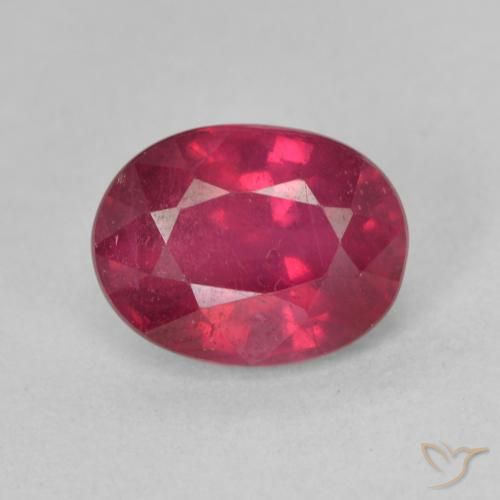 2.03ct Натуральный Глубокий красновато-розовый Рубин, Овал, Чистота VS