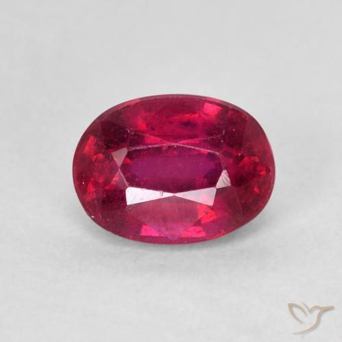 1.96ct Натуральный Глубокий красновато-розовый Рубин, Овал, Чистота VS