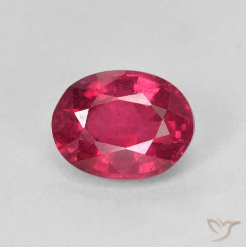 1.87ct Натуральный Глубокий красновато-розовый Рубин, Овал, Чистота VS