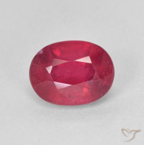 2.16ct Натуральный Джем Красный Рубин, Овал, Чистота VS