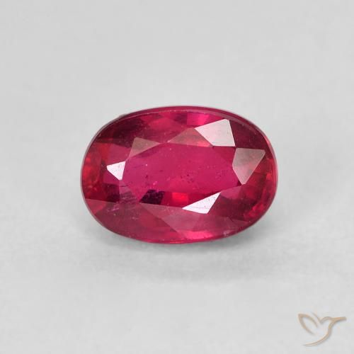 1.52ct Натуральный Джем Красный Рубин, Овал, Чистота VS