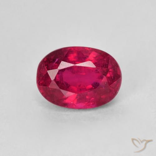 1.43ct Натуральный Глубокий красновато-розовый Рубин, Овал, Чистота VS