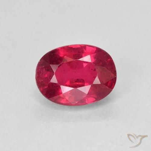 1.50ct Натуральный Средний красный Рубин, Овал, Чистота VS