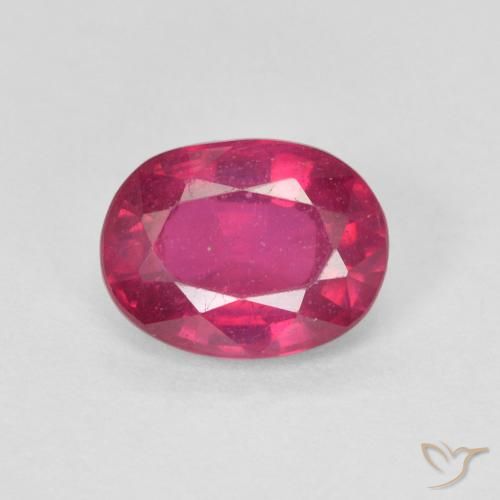 1.57ct Натуральный Светло-красный Рубин, Овал, VS-SI