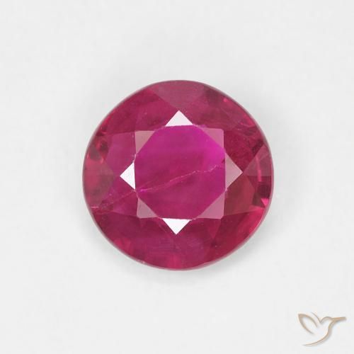 0.69ct Натуральный Светло-красный Рубин, Круглый, Чистота VS