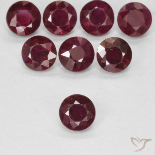 0.31ct Натуральный Темно-красный Рубин, Круглый, Чистота VS