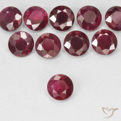 0.30ct Натуральный Темно-красный Рубин, Круглый, Чистота VS