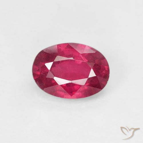 1.08ct Натуральный Medium Dark-Red Рубин, Овал, Чистота VS