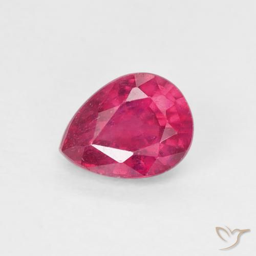 0.90ct Натуральный Розовато-красный Рубин, Форма груши, Чистота VS