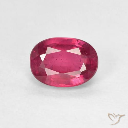 1.26ct Натуральный Глубокий красновато-розовый Рубин, Овал, Чистота VS