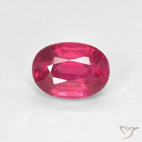 1.29ct Натуральный Глубокий красновато-розовый Рубин, Овал, Чистота VS, Photo A